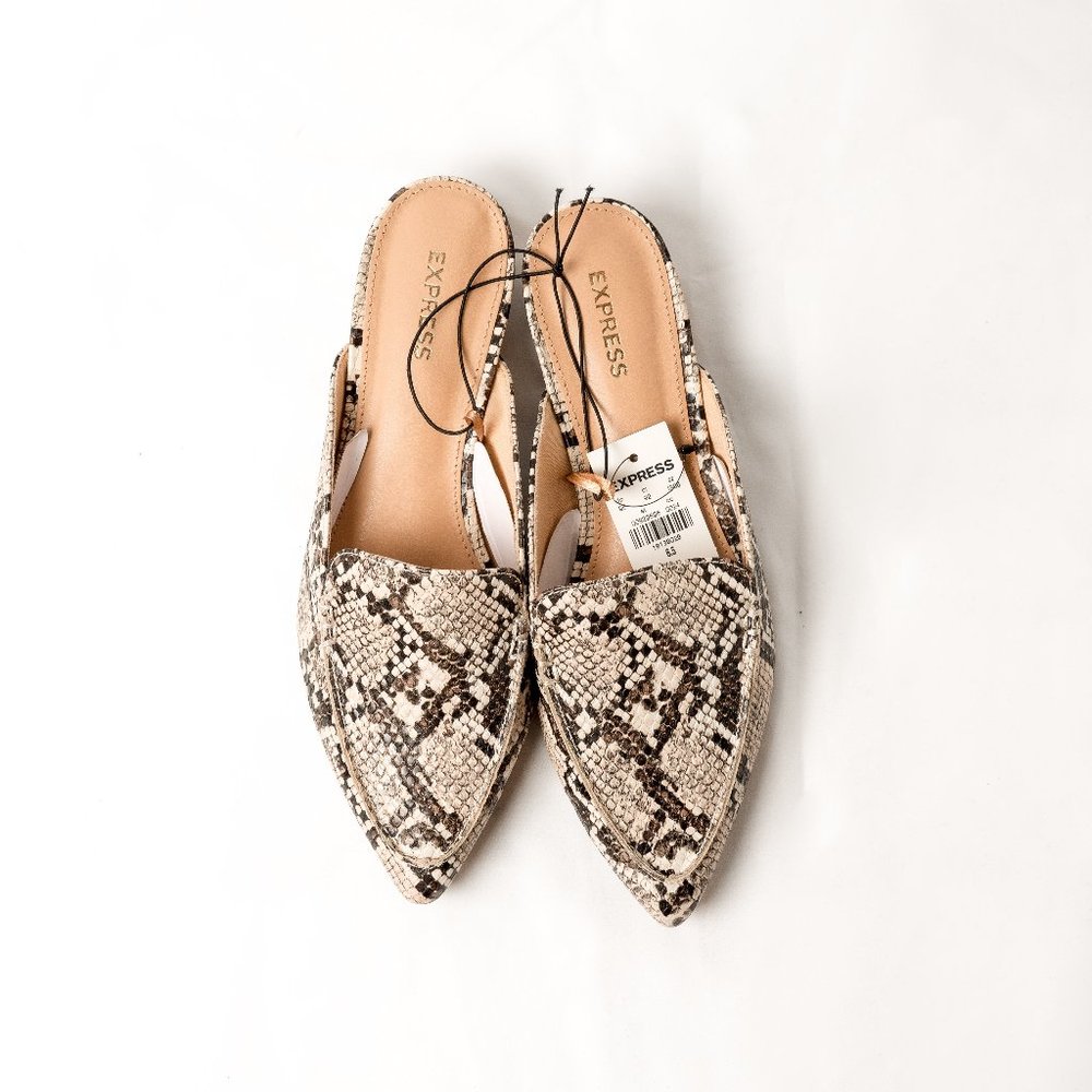 Snakeskin Mules